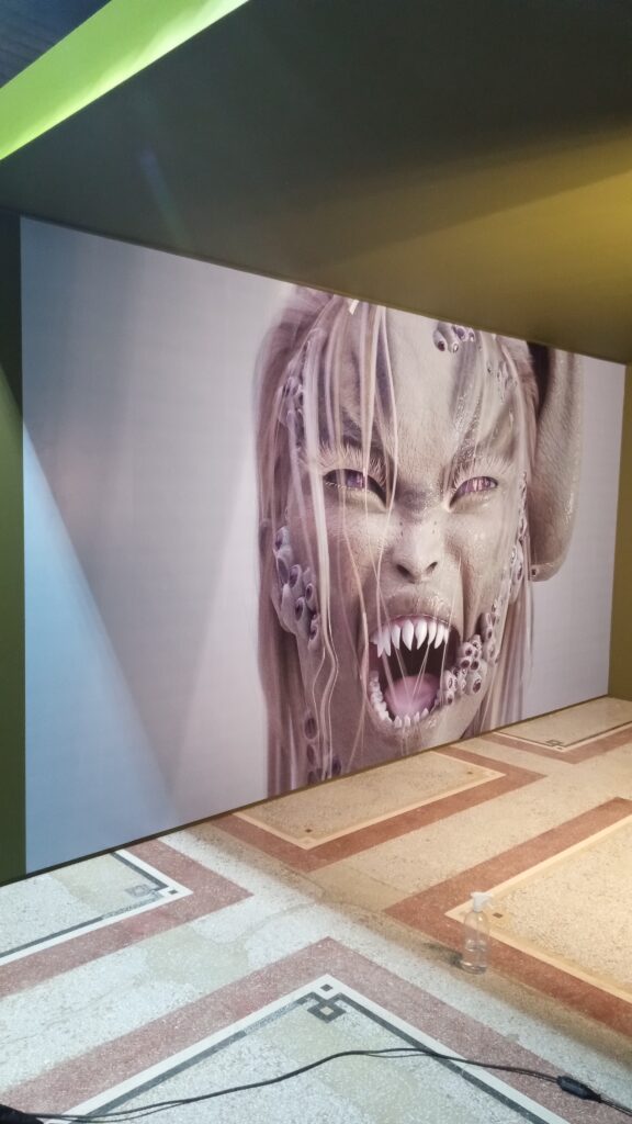 Arte em adesivo, imagem de um rosto.